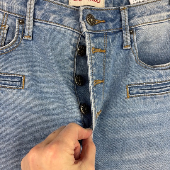 Driftwood Charlee Wide Leg Crop Jeans High Rise Button Fly Light Wash Denim 29 - Picture 5 of 15